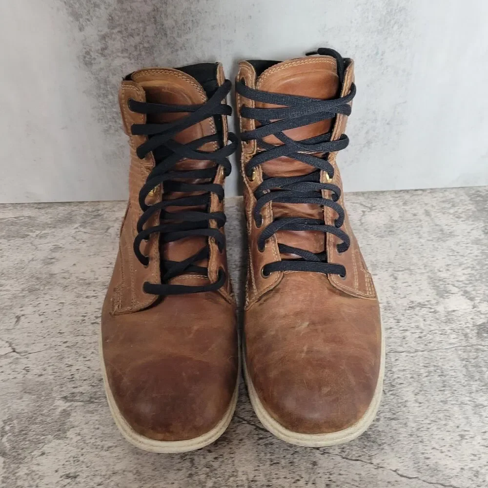 Timberland Eagle Bay Brown Leather Combat Chukka Boots Men's 8 US Distressed